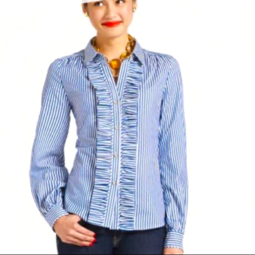 COPY - Kate Spade Striped Tiff Button Long Sleeve Blouse